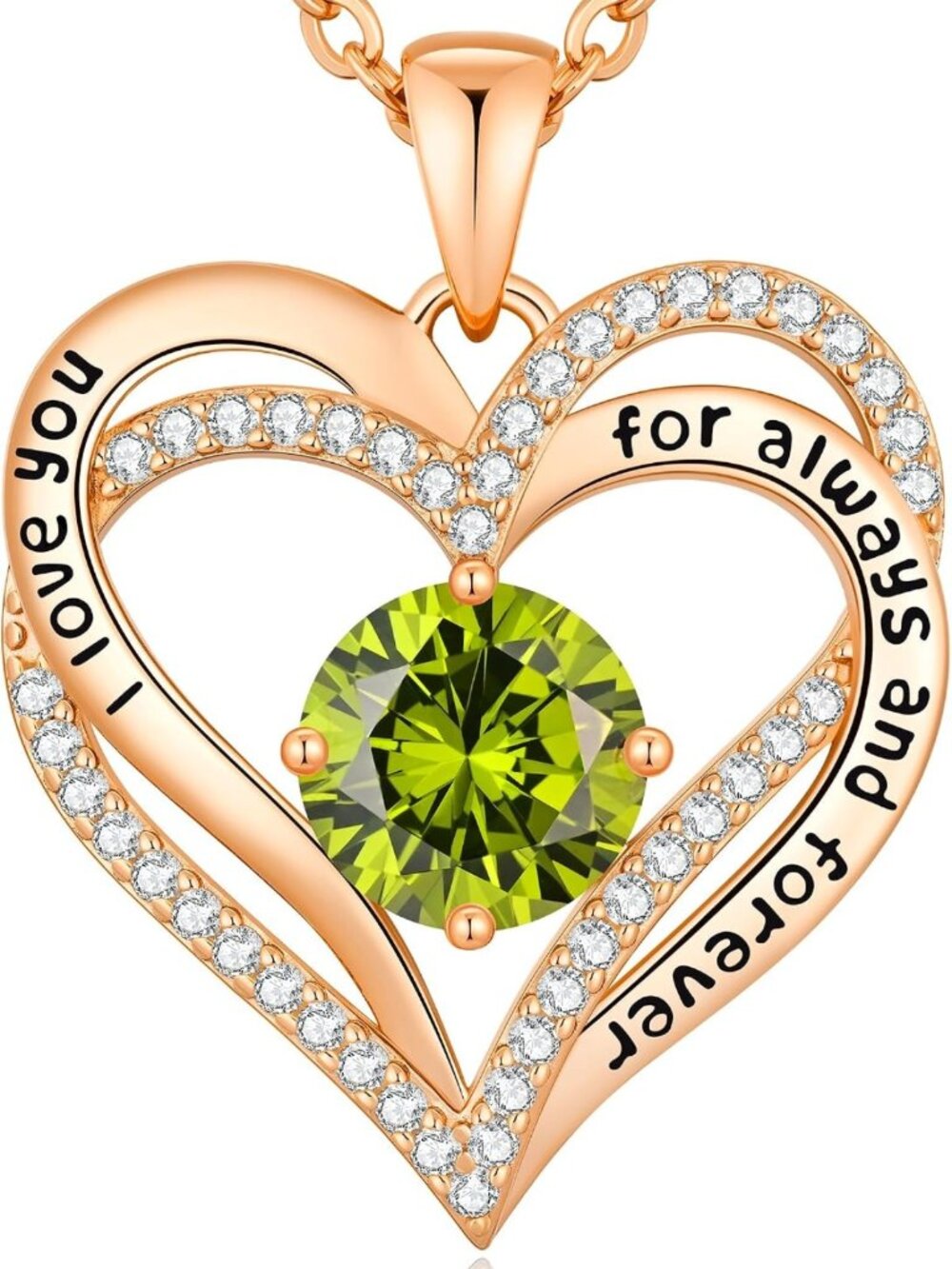 Personalized Birthstone Heart Necklace - Forever Love Jewelry Gift for Her